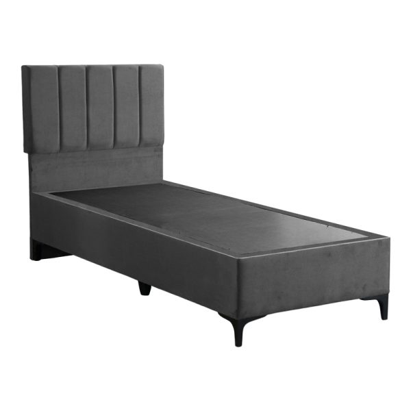 323 000015 2 Moega pakoworld fabric bed in anthracite shade 90x200cmIndoor furniture > Beds