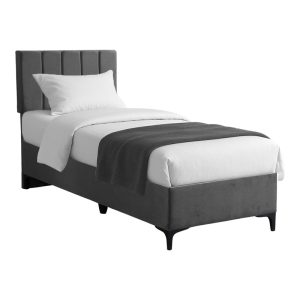 323 000015 Moega pakoworld fabric bed in anthracite shade 90x200cmIndoor furniture > Beds