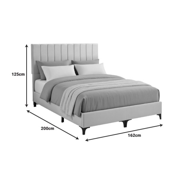 323 000018 2 Moega pakoworld fabric bed in anthracite shade 160x200cmIndoor furniture > Beds