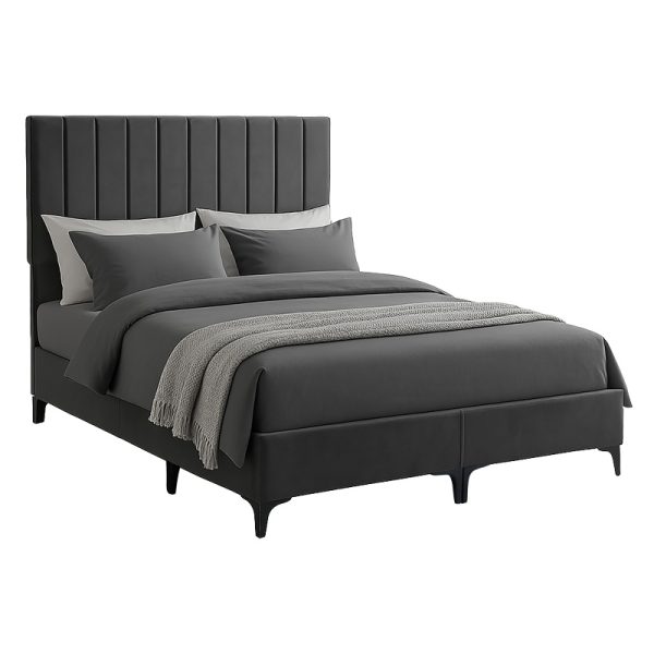 323 000018 Moega pakoworld fabric bed in anthracite shade 160x200cmIndoor furniture > Beds