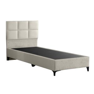 323 000019 2 Melei pakoworld fabric bed in cream shade 90x200cmIndoor furniture > Beds