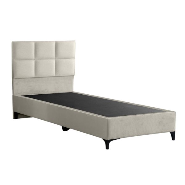 323 000019 2 Melei pakoworld fabric bed in cream shade 90x200cmIndoor furniture > Beds