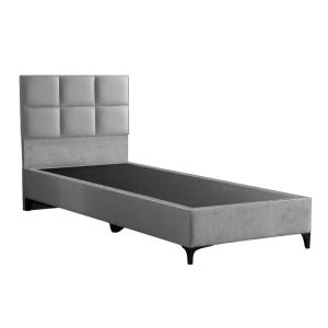 323 000020 2 Melei pakoworld fabric bed in light grey shade 90x200cmIndoor furniture > Beds