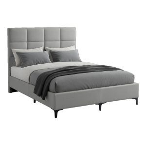 323 000023 Melei pakoworld fabric bed in light grey shade 160x200cmIndoor furniture > Beds