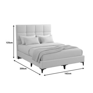 323 000024 2 Melei pakoworld fabric bed in anthracite shade 160x200cmIndoor furniture > Beds