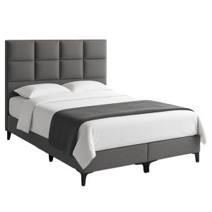 323 000024 Melei pakoworld fabric bed in anthracite shade 160x200cmIndoor furniture > Beds