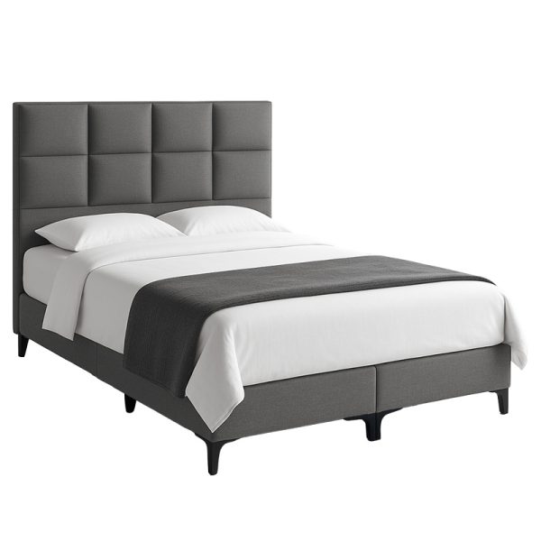 323 000024 Melei pakoworld fabric bed in anthracite shade 160x200cmIndoor furniture > Beds