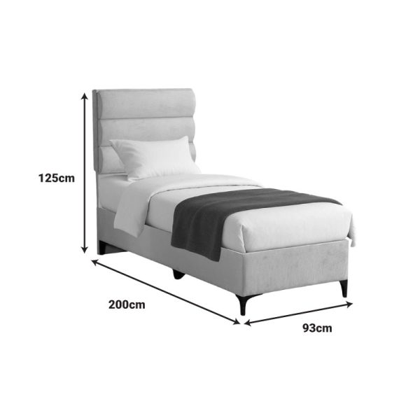323 000025 3 Limit pakoworld fabric bed in cream shade 90x200cmIndoor furniture > Beds