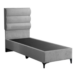 323 000026 2 Limit pakoworld fabric bed in light grey shade 90x200cmIndoor furniture > Beds
