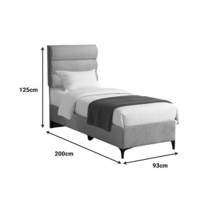 323 000026 3 Limit pakoworld fabric bed in light grey shade 90x200cmIndoor furniture > Beds
