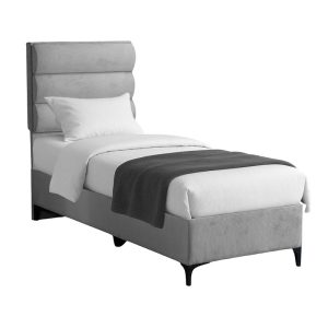 323 000026 Limit pakoworld fabric bed in light grey shade 90x200cmIndoor furniture > Beds