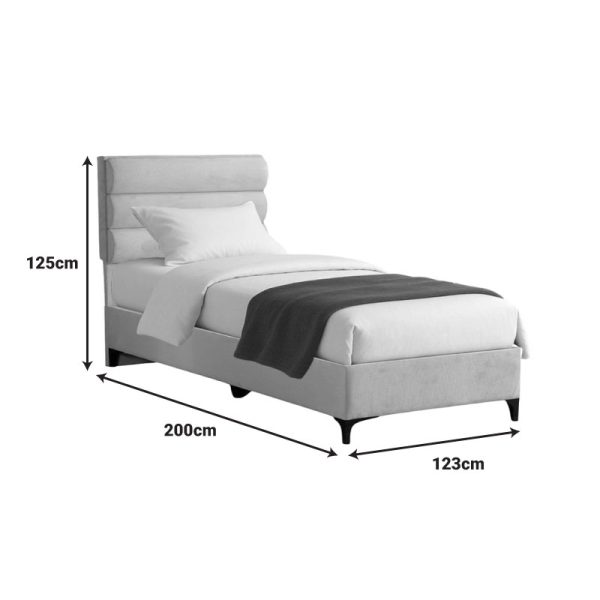 323 000028 3 Limit pakoworld fabric bed in cream shade 120x200cmIndoor furniture > Beds