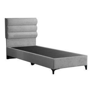 323 000029 2 Limit pakoworld fabric bed in a light grey shade 120x200cmIndoor furniture > Beds