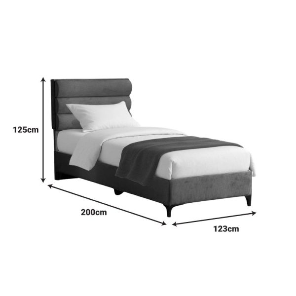 323 000030 3 Limit pakoworld fabric bed in anthracite shade 120x200cmIndoor furniture > Beds