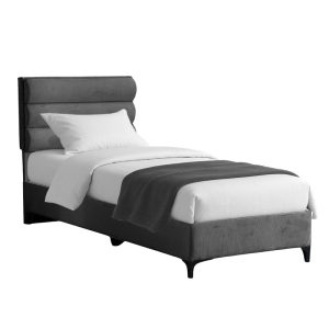 323 000030 Limit pakoworld fabric bed in anthracite shade 120x200cmIndoor furniture > Beds