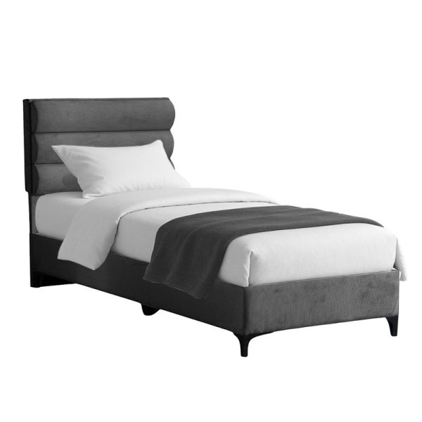 323 000030 Limit pakoworld fabric bed in anthracite shade 120x200cmIndoor furniture > Beds