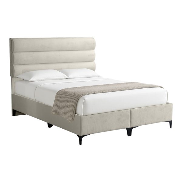 323 000031 Limit pakoworld fabric bed in cream shade 160x200cmIndoor furniture > Beds