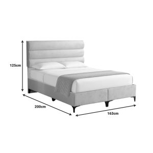 323 000032 2 Limit pakoworld fabric bed in grey shade 160x200cmIndoor furniture > Beds