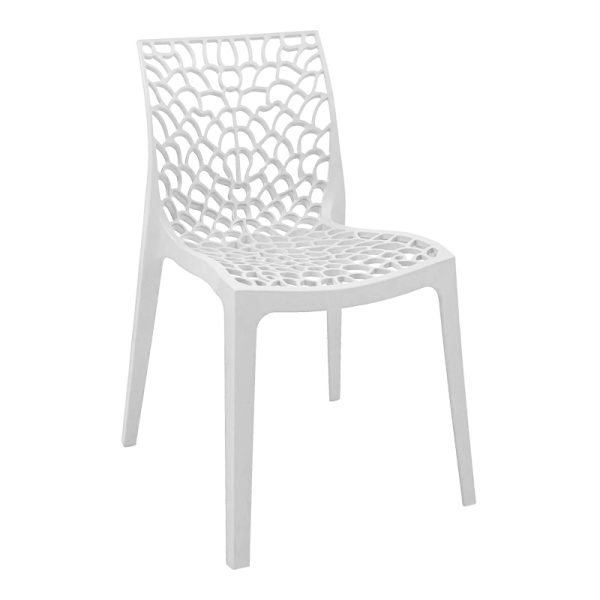 326 000032 Hush stackable pakoworld pp chair in white color 50x57x81cmIndoor furniture > Chairs