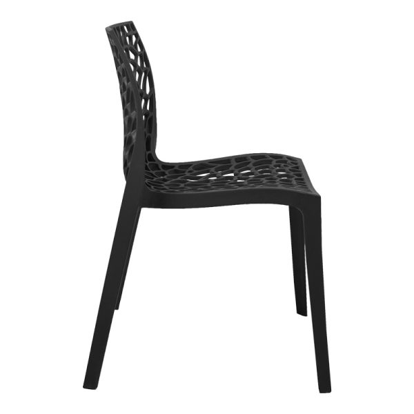 326 000033 2 Hush stackable pakoworld pp chair in black color 50x57x81cmIndoor furniture > Chairs