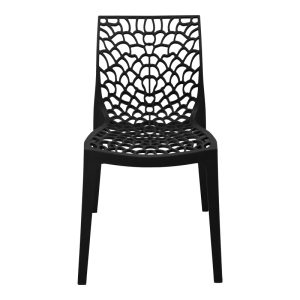 326 000033 3 Hush stackable pakoworld pp chair in black color 50x57x81cmIndoor furniture > Chairs
