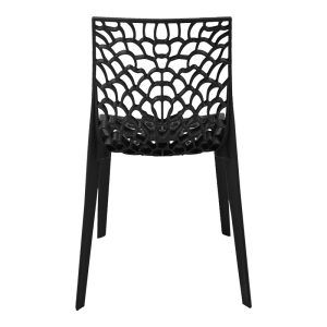 326 000033 4 Hush stackable pakoworld pp chair in black color 50x57x81cmIndoor furniture > Chairs