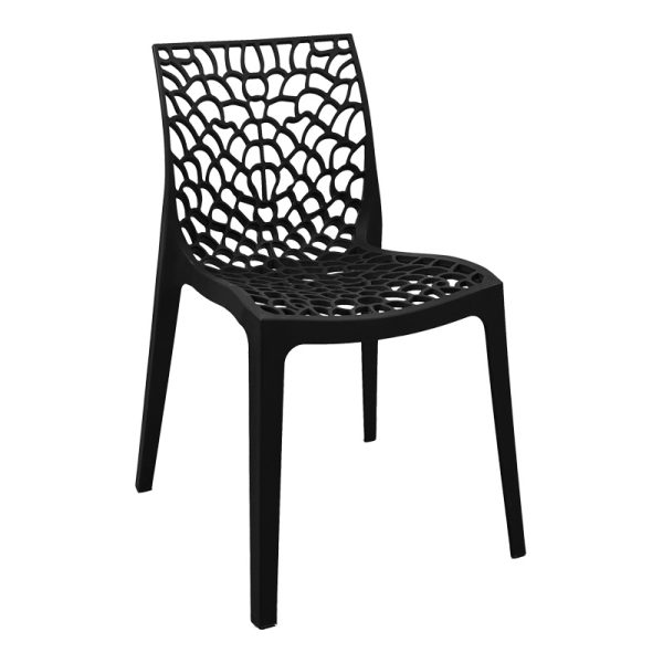 326 000033 Hush stackable pakoworld pp chair in black color 50x57x81cmIndoor furniture > Chairs