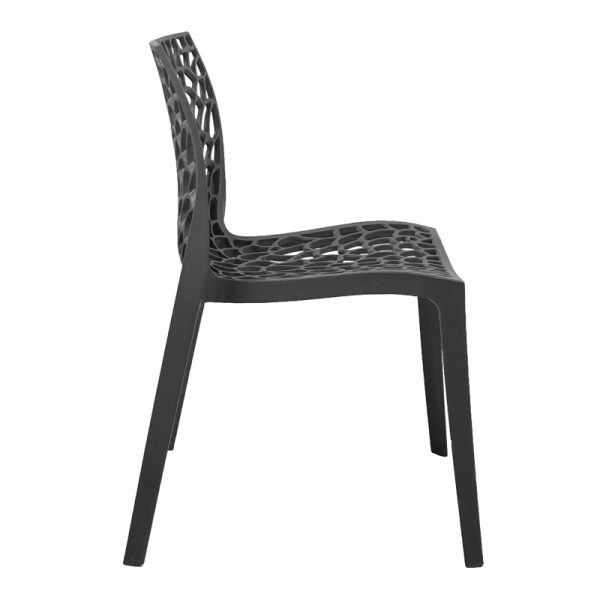 326 000034 2 Hush stackable pakoworld pp chair in dark grey color 50x57x81cmIndoor furniture > Chairs