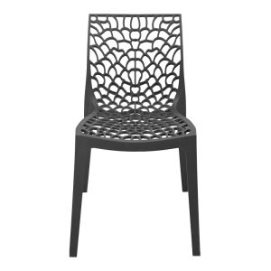 326 000034 3 Hush stackable pakoworld pp chair in dark grey color 50x57x81cmIndoor furniture > Chairs