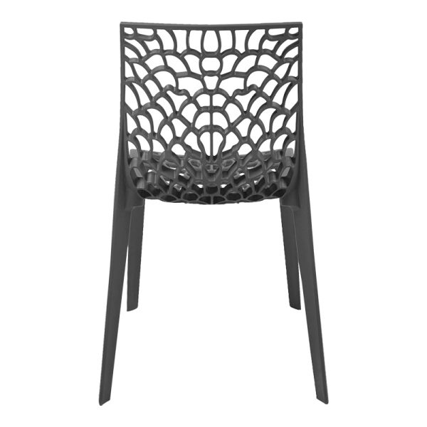326 000034 4 Hush stackable pakoworld pp chair in dark grey color 50x57x81cmIndoor furniture > Chairs