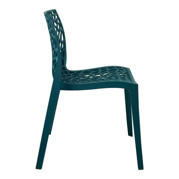 326 000035 2 Hush stackable pakoworld pp chair in blue color 50x57x81cmIndoor furniture > Chairs