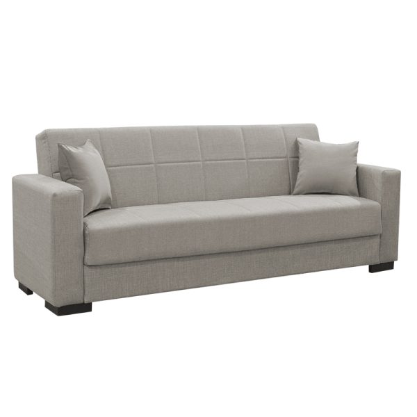 328 000009 Vox pakoworld three-seater sofa-bed with storage light gray fabric 214x82x83cmIndoor furniture > Sofas-bed