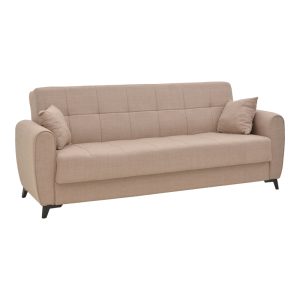 328 000016 Sofa-bed with storage three-seater Lincoln pakoworld beige fabric 225x75x85cmIndoor furniture > Sofas-bed