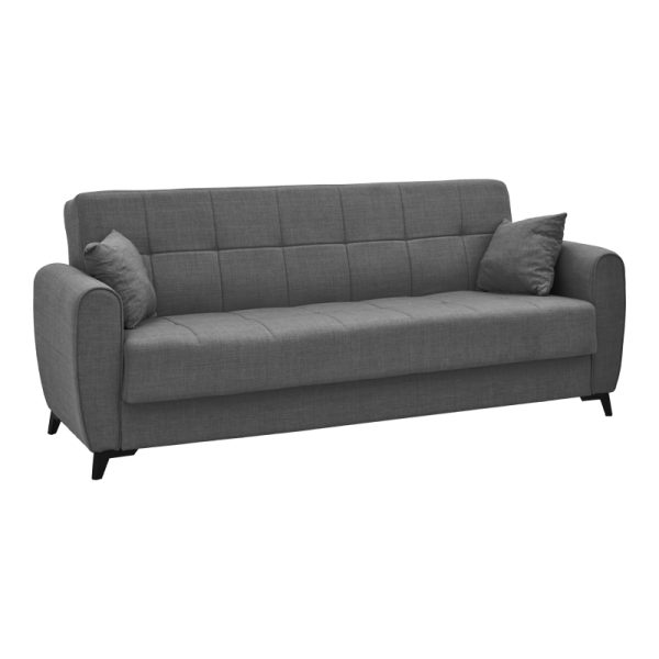 328 000018 Sofa-bed with storage three-seater Lincoln pakoworld anthracite fabric 225x85x90cmIndoor furniture > Sofas-bed