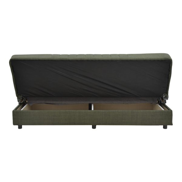 328 000023 3 Romina three-seater sofa-bed with storage space pakoworld green fabric 190x75x85cmIndoor furniture > Sofas-bed
