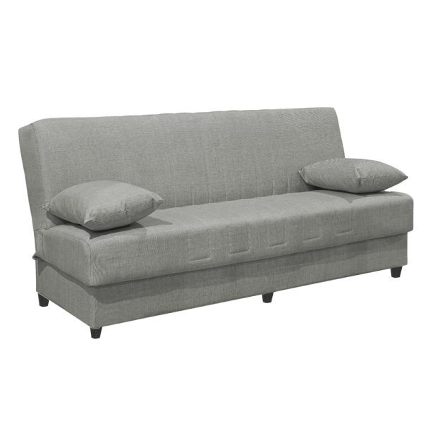 328 000024 Romina three-seater sofa-bed with storage space pakoworld light gray fabric 190x75x85cmIndoor furniture > Sofas-bed