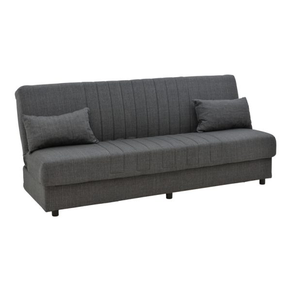 328 000025 Romina three-seater sofa-bed with storage space pakoworld anthracite fabric 190x75x85cmIndoor furniture > Sofas-bed