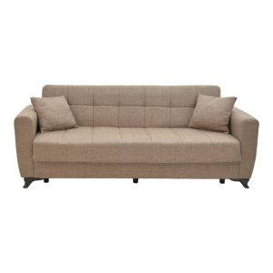 328 000028 2 Modesto pakoworld three-seater sofa-bed with storage light brown fabric 215x85x80cmIndoor furniture > Sofas-bed
