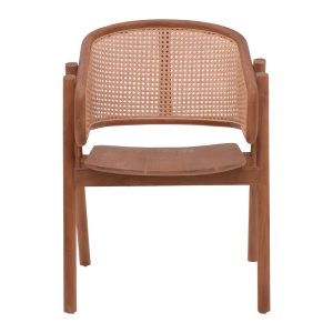 336 000002 3 Armchair Anlene pakoworld natural teak wood natural rattan 62x54x82cmBOHO CHIC > Chairs and Armchairs
