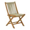 340 000002 Foldable armchair Seeal pakoworld teak wood and pe rope in natural shade 61x76x72cmBOHO CHIC > Chairs and Armchairs