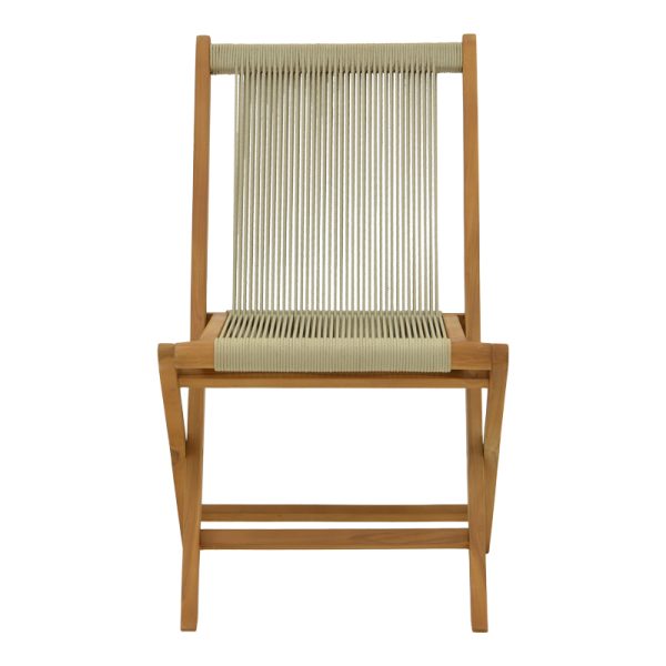 340 000002 3 Foldable Banou chair pakoworld teak wood and pe rope in black shade 52.5x56x89cmBOHO CHIC > Chairs and Armchairs