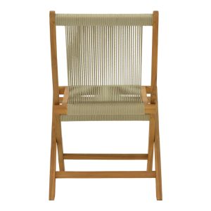 340 000002 4 Foldable Banou chair pakoworld teak wood and pe rope in black shade 52.5x56x89cmBOHO CHIC > Chairs and Armchairs
