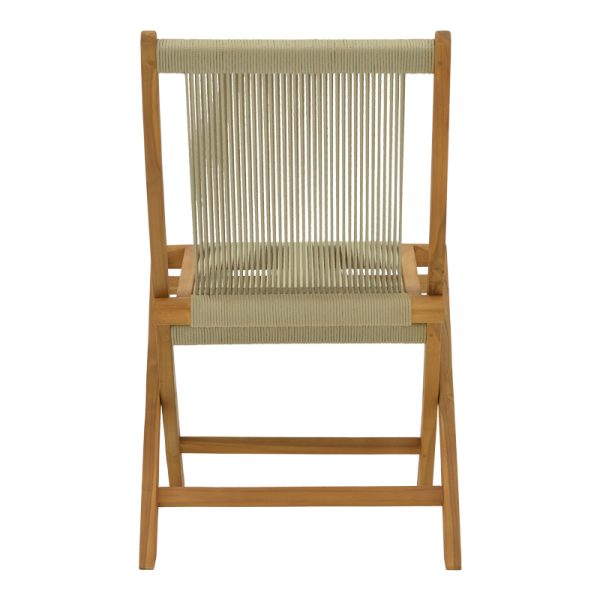 340 000002 4 Foldable Banou chair pakoworld teak wood and pe rope in black shade 52.5x56x89cmBOHO CHIC > Chairs and Armchairs