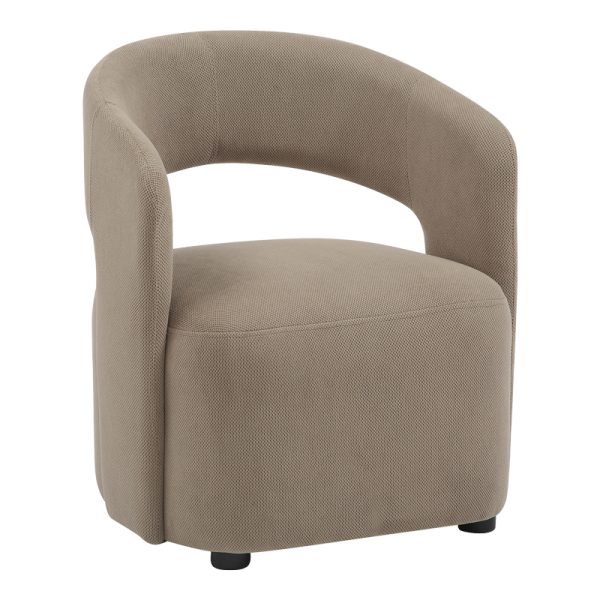 350 000019 Armchair Lemouton pakoworld fabric in gray-beige shade 69.5x66x80cmIndoor furniture > Living room armchairs