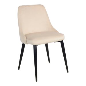 357 000011 Zedna chair pakoworld beige velvet with black metal legs 51x58x84cmIndoor furniture > Chairs