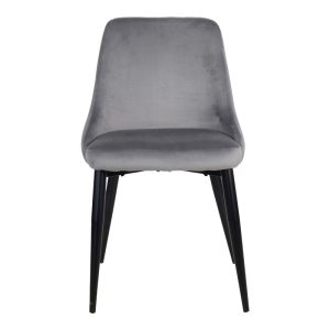 357 000012 3 Zedna chair pakoworld grey velvet with black metal legs 51x58x84cmIndoor furniture > Chairs