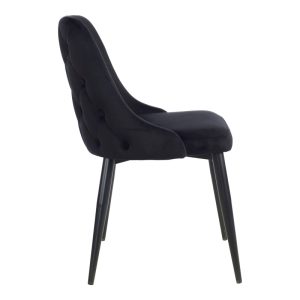 357 000013 2 Zedna chair pakoworld black velvet with black metal legs 51x58x84cmIndoor furniture > Chairs