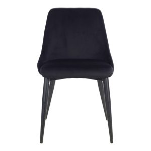 357 000013 3 Zedna chair pakoworld black velvet with black metal legs 51x58x84cmIndoor furniture > Chairs