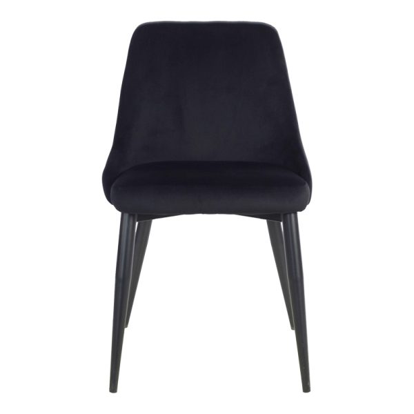 357 000013 3 Zedna chair pakoworld black velvet with black metal legs 51x58x84cmIndoor furniture > Chairs
