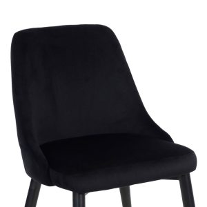 357 000013 4 Zedna chair pakoworld black velvet with black metal legs 51x58x84cmIndoor furniture > Chairs